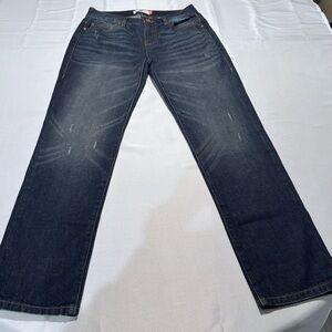 CAbi Malibu Jeans Size 2 Medium Wash Distressed Straight Leg Denim